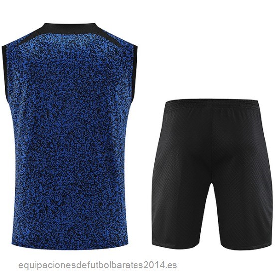 Nuevo Entrenamiento Sin Mangas Conjunto Completo Inter Milan 23/24 Azul Amarillo Negro Baratas